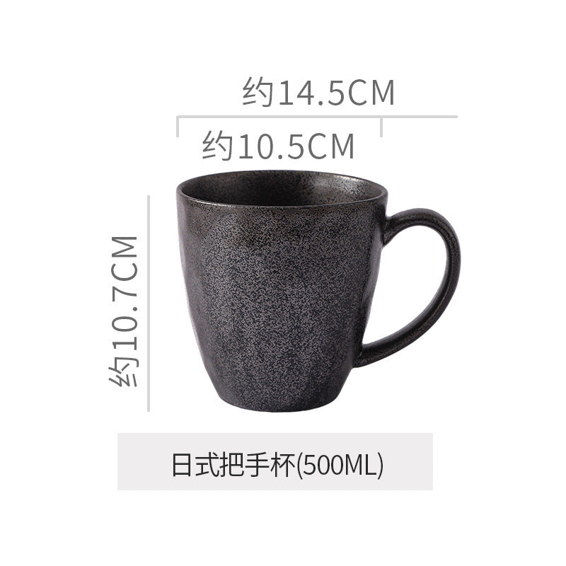 Retrostylish ceramic coffee cup and saucer kiln wind stone ceramic mug office for home afternoon tea cup
