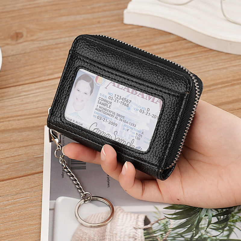 popular multi-color zipper credit card bag RFID wallet women's small card holder  organ card bag