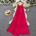 Vacation style yellow halter gentle style elegantdress women's summer sleeveless slimming look long skirt summer atmosphere