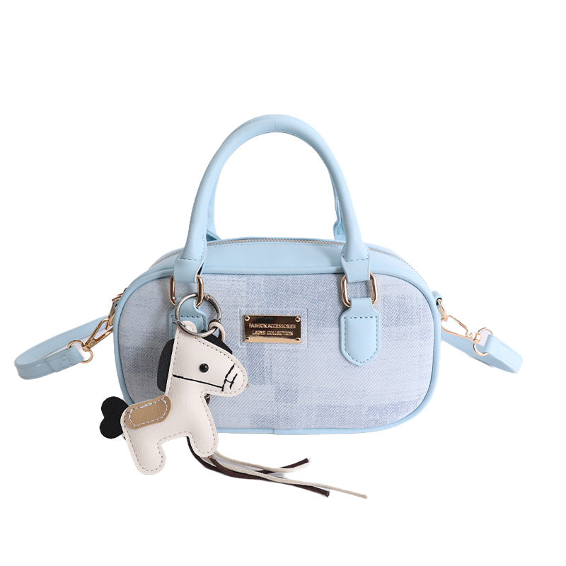 New korean style bowling bag for women - spring's hottest, high-value shoulder bag, handbag, trendy & versatile commuter crossbody bag