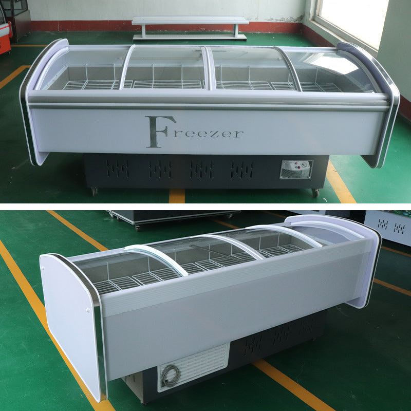 Spicy hotpot ordering cabinet, transparent glass refrigerated display cabinet, commercial cold dishes, seafood and barbecue freezer, side dish cabinet