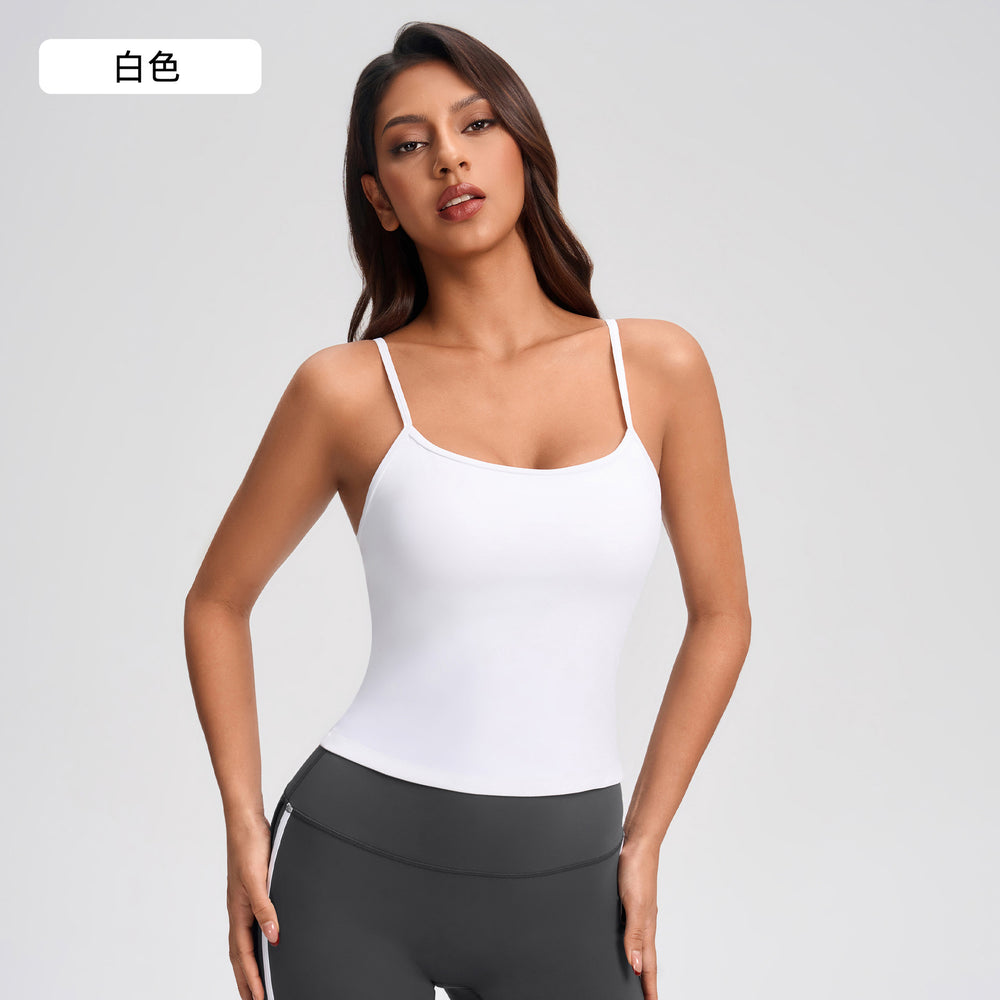 Contrast color beautiful back chest pad small camisole women's short inner bottom intimates fitness yoga wear yg-1001