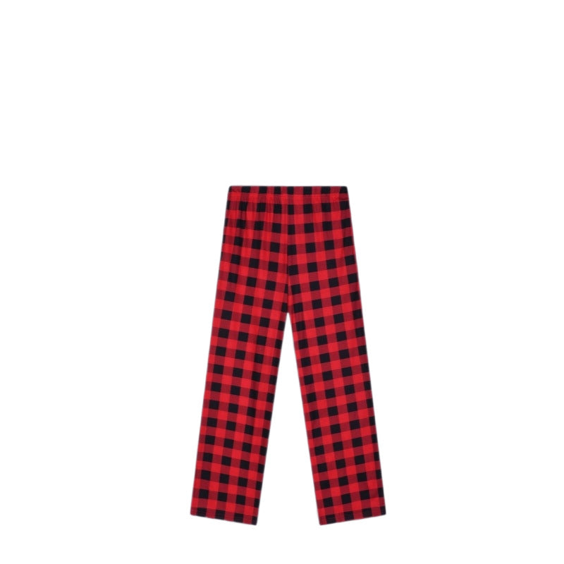 Export cross-border men's lazy style flap pocket pants plaid fashion style home casualpants home casual