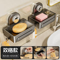 Suction cup soap dish bathroom soap sponge storage rack wall-mounted punch-free soap dish drain rack for home high-end