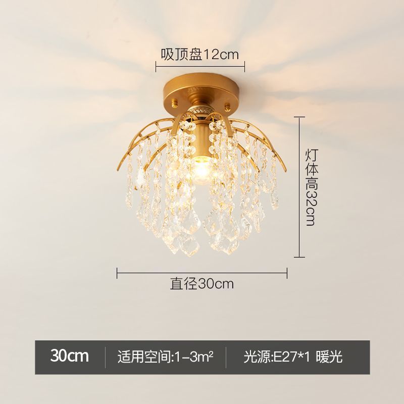 Modern minimalist creative hallway entryway ceiling light, light luxury crystal italian style popular corridor balcony walk-in closet lighting fixture