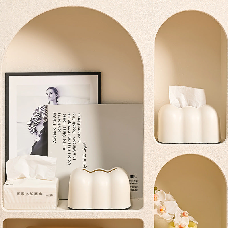Cloud tissue box - office desktop tissue dispenser - creative wall-mounted, punch-free design for bathroom & kitchen