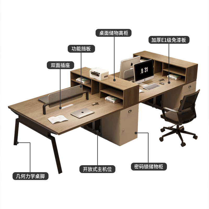 Saint li office desk and chair set - minimalist modern office desk for staff workstations, employee seating, and accounting/finance desks