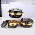 Food warmer container3pcs export cross-border gold handle round thermal insulation box 1-2-3.5l
