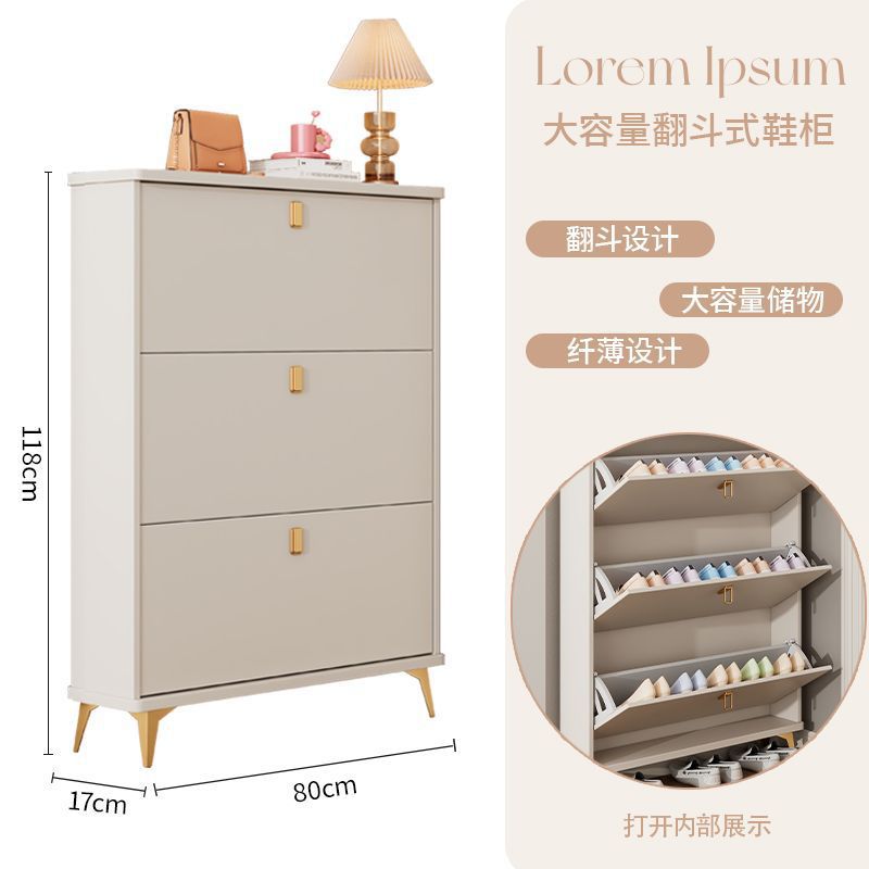 Tipping shoe cabinet solid wood for home door new arrival large capacity entrance cabinet small narrow shoe rack