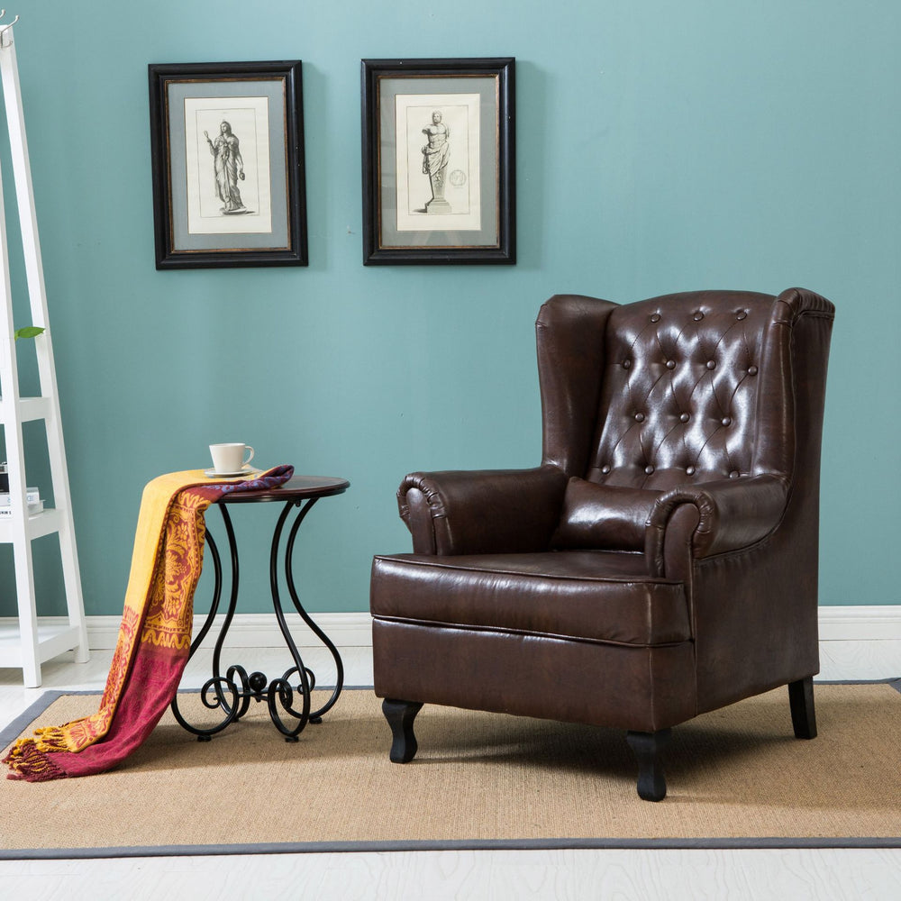 Tiger chair sofa chair single leather american retro european style living room bar cafe teahouse internet cafe solid wood
