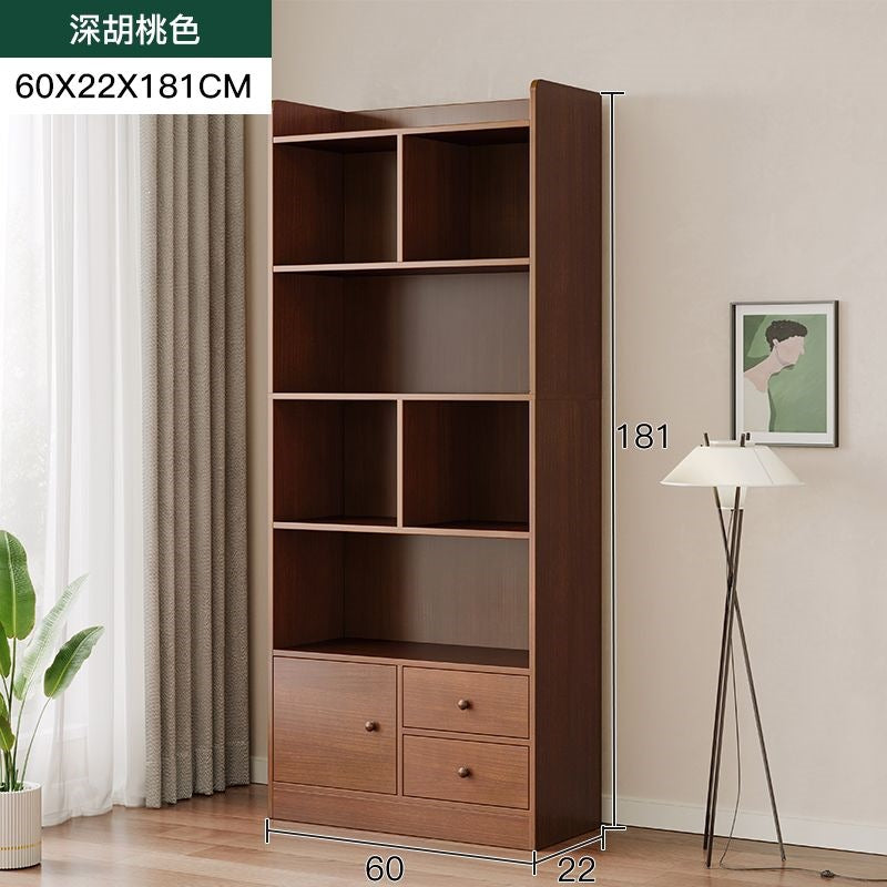 Bookcase floor-standing locker for home living room display cabinet wall-mounted storage locker bedroom with door dust-proof bookshelf