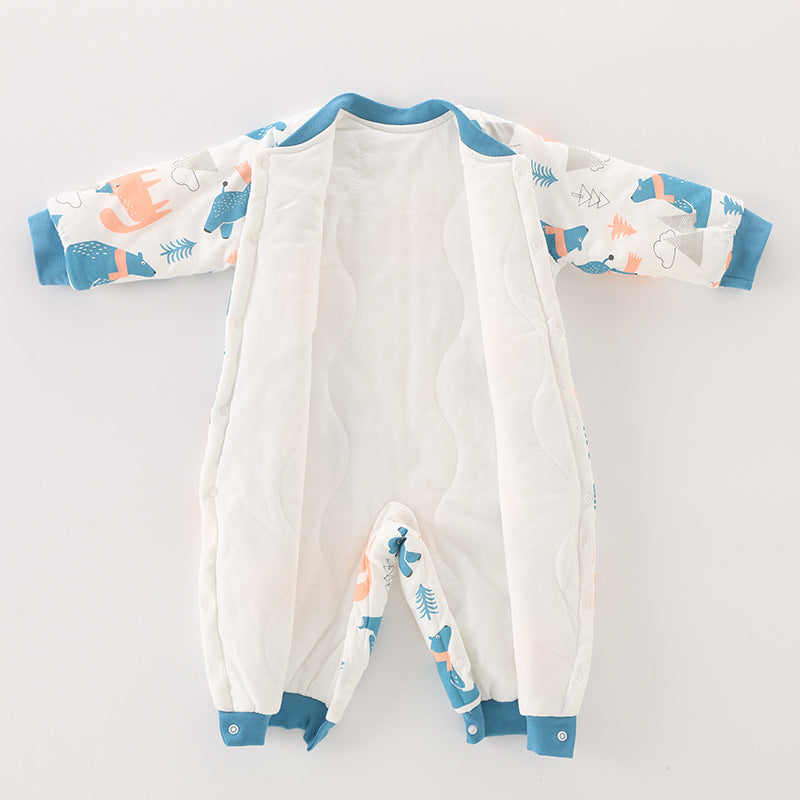 Baby clothes autumn and winter quilted warm cotton clothes newborn rompers pure cotton onesies baby thickened stylish winter outfits