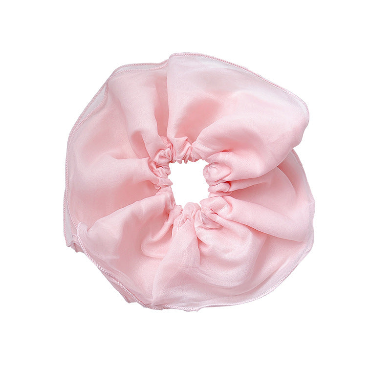 Korean pure color lace hair tie large intestine ring korean style low ponytail hair tie rubber band headband atmospheric head flower headband