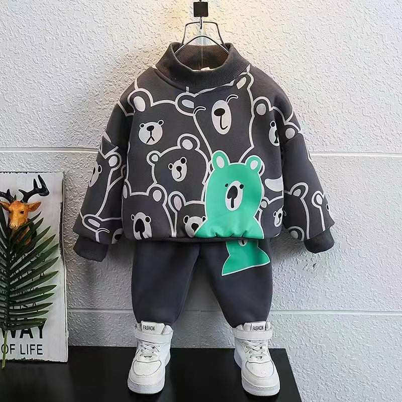 Boys' hoodie and pants set - new autumn/winter  collection: stylish and trendy two-piece tracksuit for kids