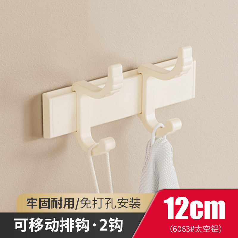 Cream wind non-punching hook space aluminum door rear coat hook bathroom kitchen wall hanging storage super glue adhesive hook