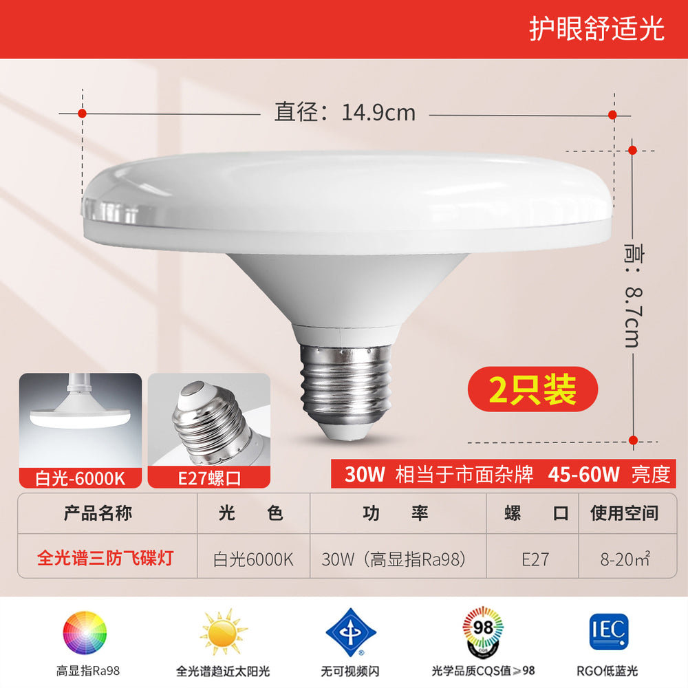 Full spectrum led bulb - super bright, energy-saving, high-power, eye-care e27 screw base, high-intensity lighting, ufo bulb for home use