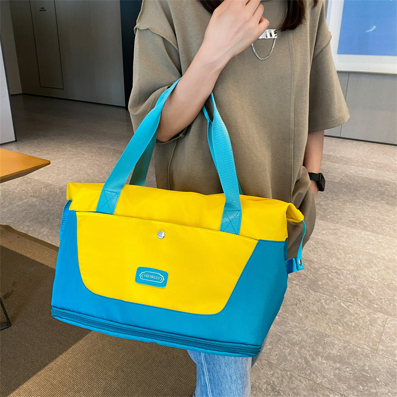 New travel bag, large-capacity wet and dry separation expansion duffel bag, women's sports swimming yoga fitness bag