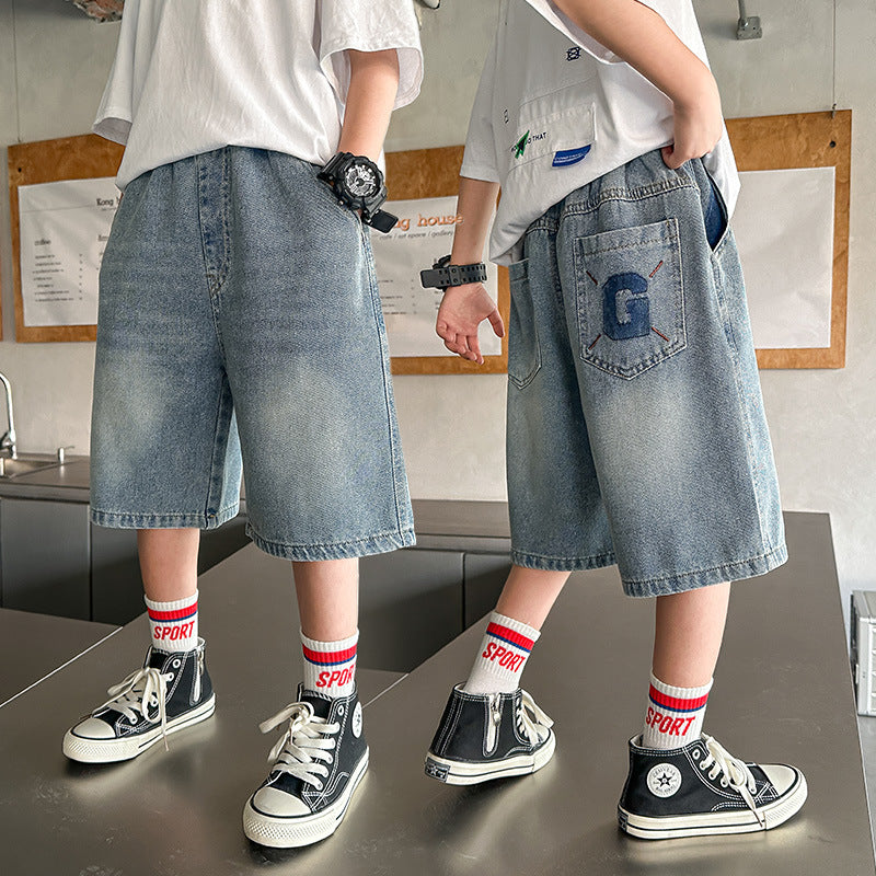 Boys' shorts summer collection : new lightweight denim shorts for boys, perfect for summer. available in mid-to-large sizes. casual mid-length shorts for boys
