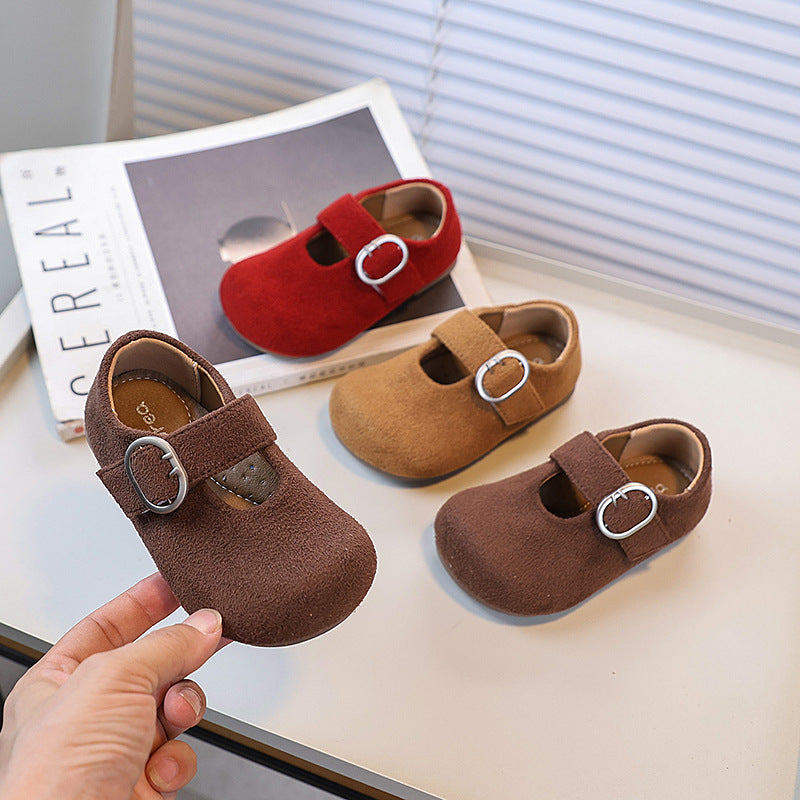 Girls' leather shoes - new autumn  korean style, soft sole flats for kids, fashionable loafers, princess shoes for students