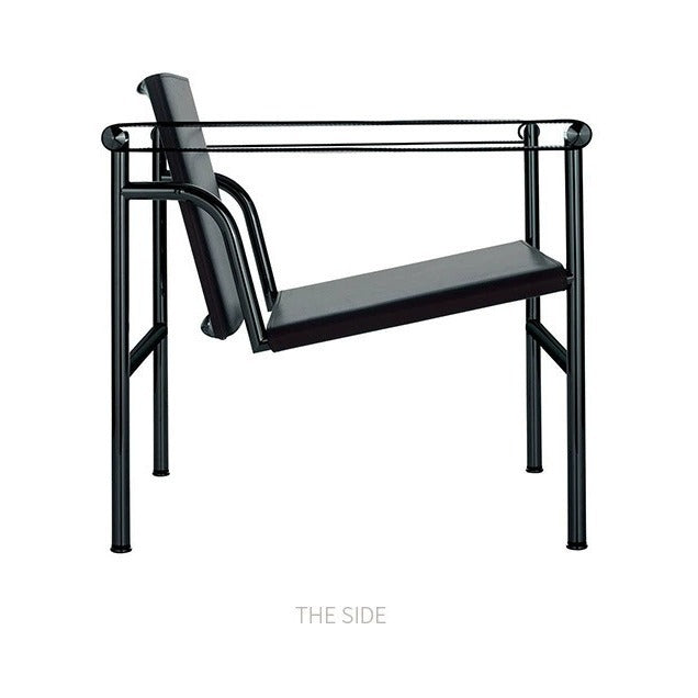 Lc1 bauhaus-inspired mid-century modern designer accent chair - minimalist stainless steel single sofa for small spaces