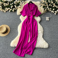 Summer women's new jumpsuit chic niche lightly mature style suit collar single breasted short sleeve high waistcasual jumpsuit