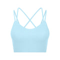 New spr ribbed fixed one-piece cup sports bra - sexy back, short style activewear for women (model dw366)