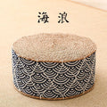 Straw mat thickened futon tatami cushion living room for home low stool round bay window small stool footrest seat