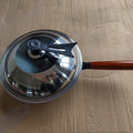 34mm baked blue flat-bottom wok + combination lid + steel spatula