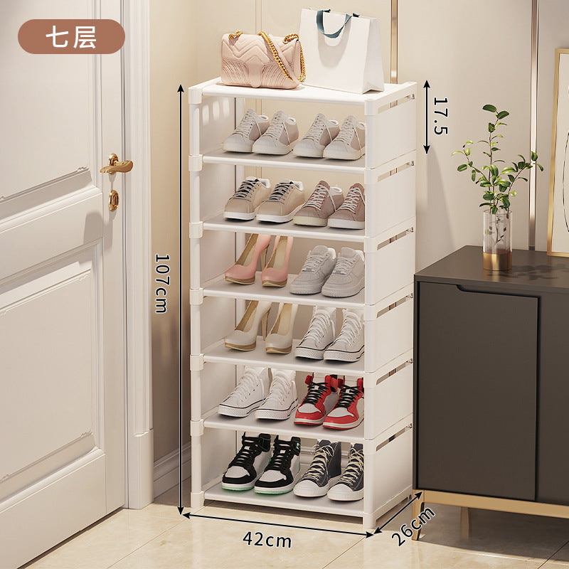 Simple shoe rack storage shoe rack multi-layer space saving door dormitory shoe cabinet household storage slipper rack rack