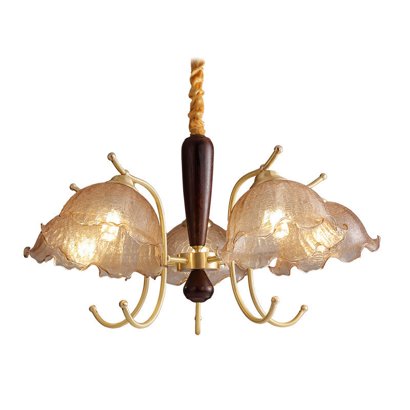 American medieval bedroom dining room study glass nostalgic chandelier Nanyang wind retro vintage wrought iron living room lamp