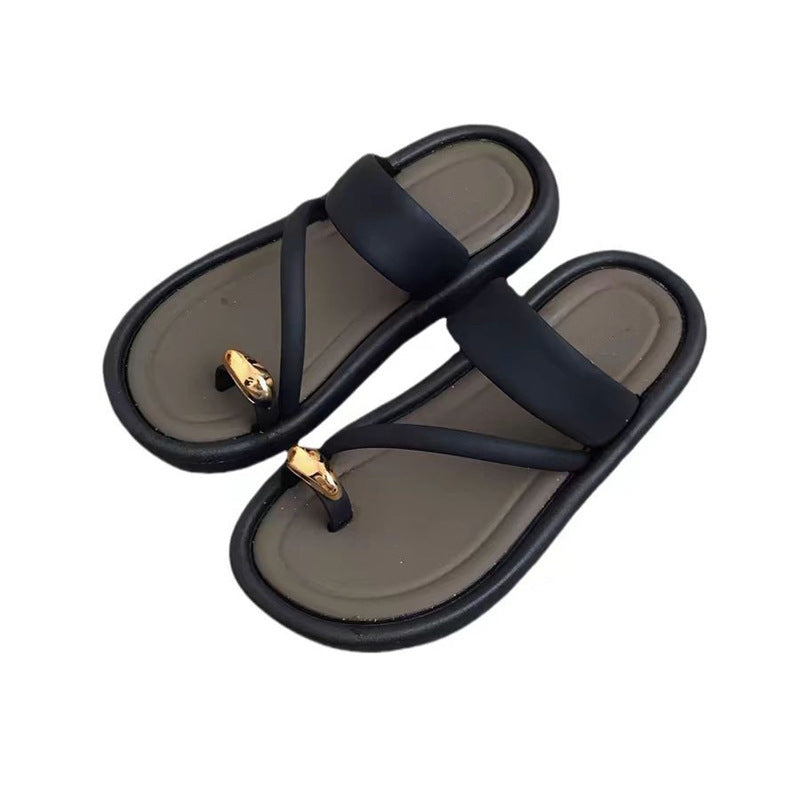 2025 new women's platform slides - summer comfort, indoor/outdoor wear, thong sandals with toe post