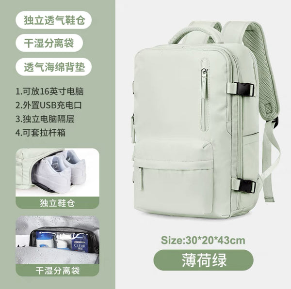 travel backpack women's large capacity college student computer schoolbag short trip bag schoolbag