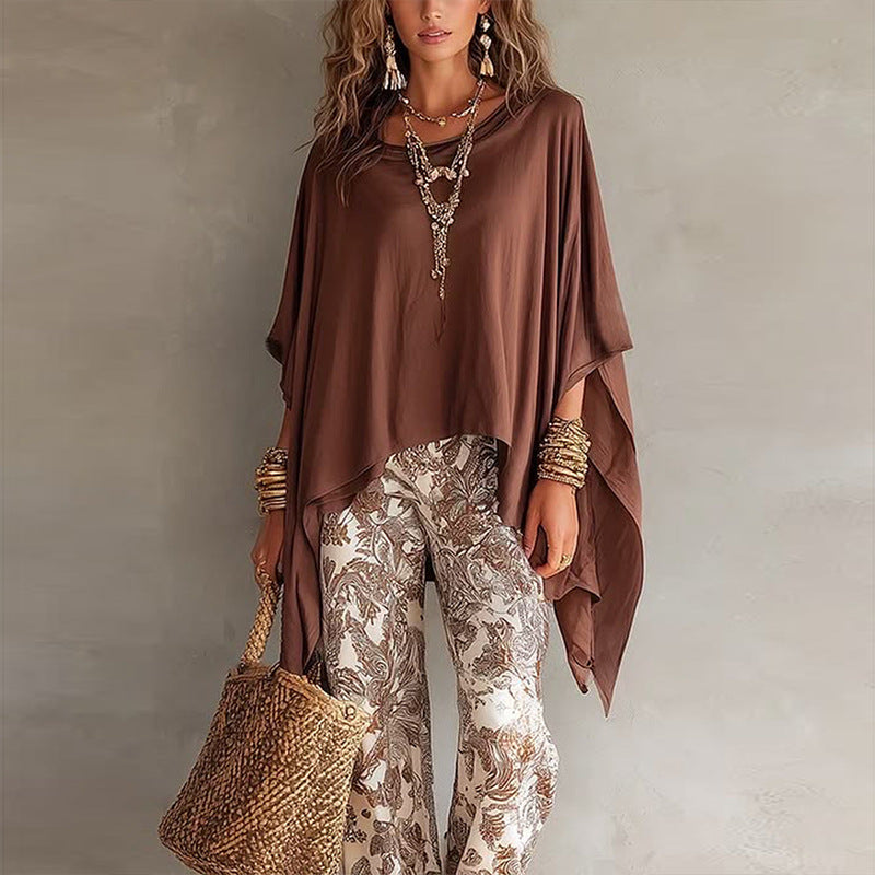 cross-border european and american women's clothing: new women's summer fashion, trendy commute-ready loose solid color cover-up short-sleeve t-shirt