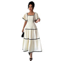 Women's summer spaghetti strap dress  - vacation style, backless, a-line maxi casual sundress