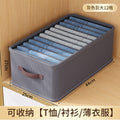 Double-row storage box for clothes, garments, and pants - wardrobe organizer with compartments, rectangular drawer, and layered design