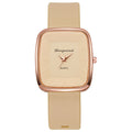 Minimalist square dial quartz watch - unisex style, trendy fashion, silicone strap - wholesale for middle and high school students