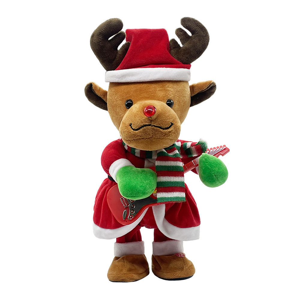 Christmas electric dancing doll light up singing talking reindeer christmas tree plush toy - top choice for christmas gifts