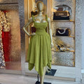 European and american cross-border women's fashion:  summer new sleeveless camisole top and asymmetrical midi skirt set
