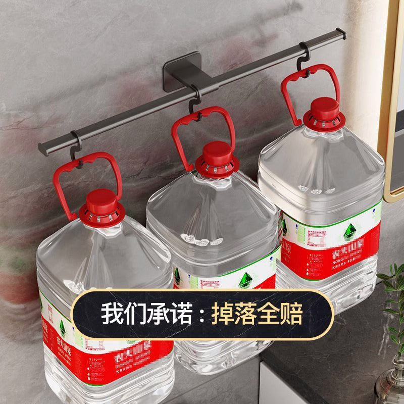 Gun gray towel rack bathroom punch-free storage rack bathroom wall-mounted bilateral single pole simple towel rack normcore