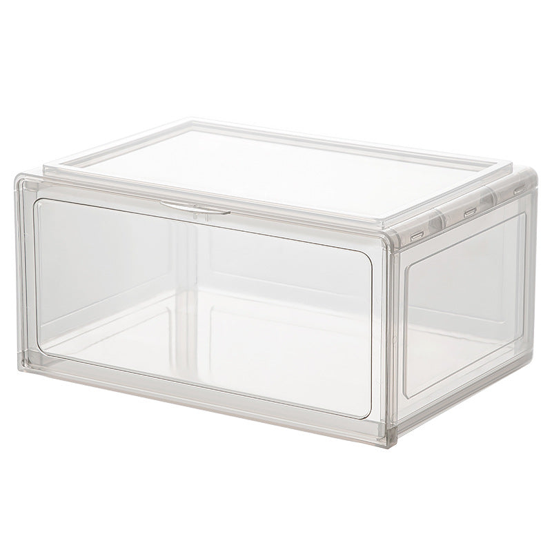 Baby products sorting box storage household transparent flip mother and baby storage box can be stacked with baby clothing storage box
