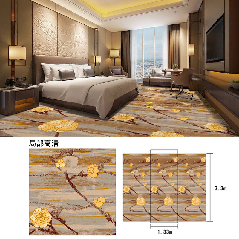 Hotel, guesthouse, b&b room corridor carpet, nylon b1 grade fireproof, full coverage, thickened, soundproof bedroom bedside rug