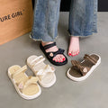 New spring/summer korean style women's sweet heart & rhinestone butterfly slides - versatile one-strap sandals for beach & everyday wear