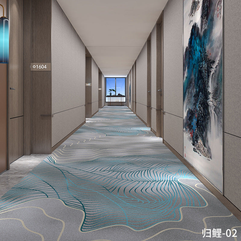 Custom hotel corridor aisle carpet, thickened 800g, fire-retardant, full coverage, for office buildings, offices, living rooms, bedrooms, and commercial use
