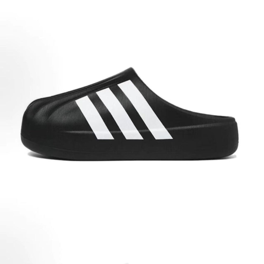 Step on shit feeling summer half drag shell toe half bag pvc toe cap slippers for men and women same style black and white trendyeasiest for matchoutwearins