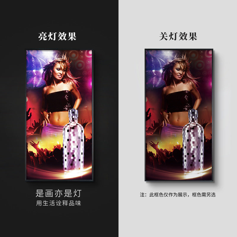 Bar decoration painting ktv dance hall clear bar box background wall ambient light painting hotel sexy beautiful woman hanging painting