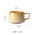 Vintage japanese-style stoneware office afternoon tea milk coffee mug - unique ceramic mug, teacup, wide-belly water cup