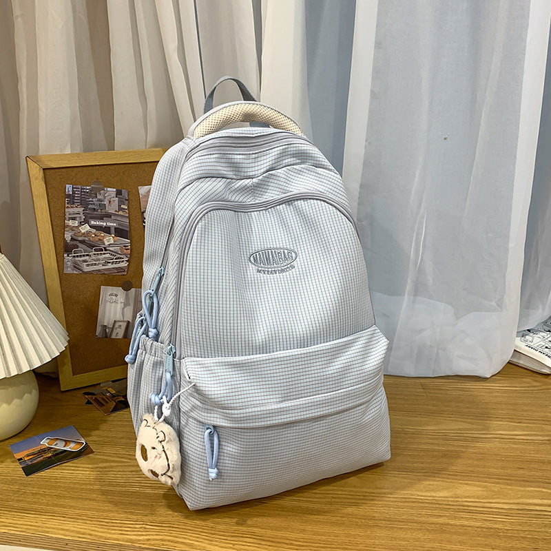 Lightweight junior high school campus schoolbag ins style capibala pendant backpack girls fresh high school student backpack