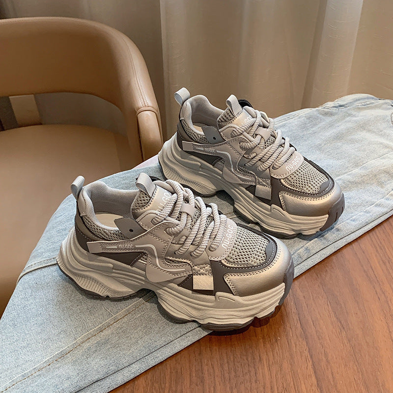 Best sellingeasiest for matchthick sole dad shoes women's fall and winter show feet small increase 2025new arrival fried streetfleece-linedcasual sneakers