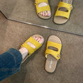 Vintage velcro sandals women's summer new flat bottom fashionable versatile one-strap travel all-match british style women's shoes