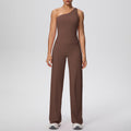 New arrival: cross-border double-sided brushed microfiber solid color compression set - high-stretch activewear for running, fitness, and yoga (two-piece)